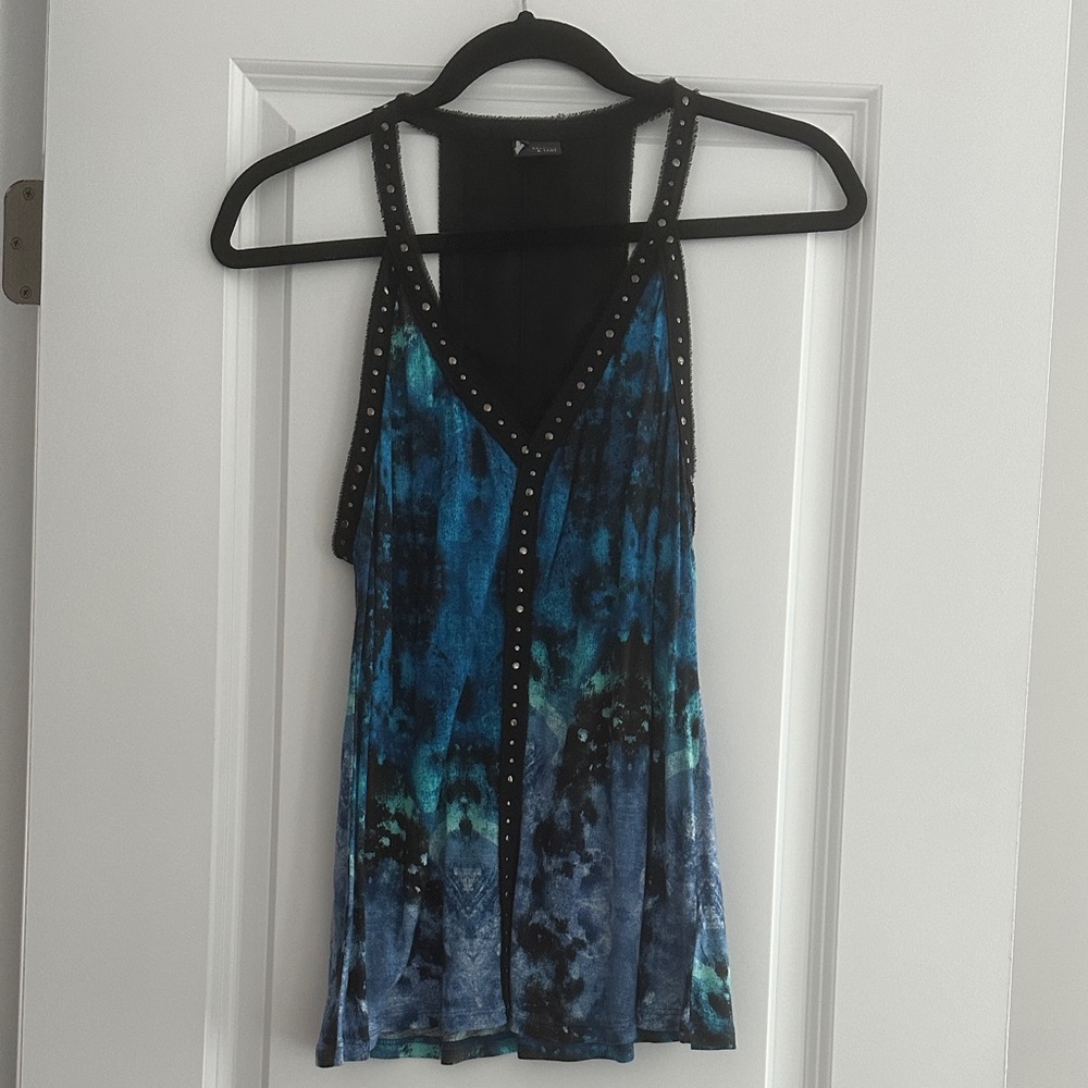 Express Black and Blue Studded Tank Top